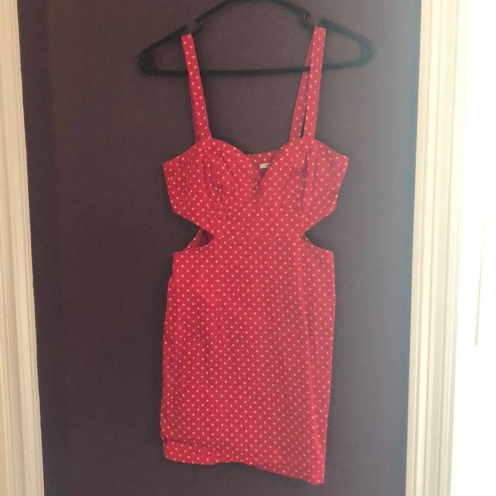 Kimchi Blue polka dot dress with cut-outs